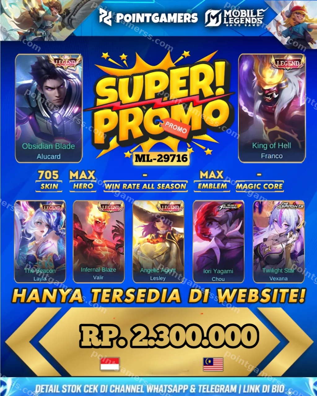 ML-29716 - LAYLA LEGEND, LESLEY LEGEND, FRANCO LEGEND, ALUCARD LEGEND, VALIR LEGEND
