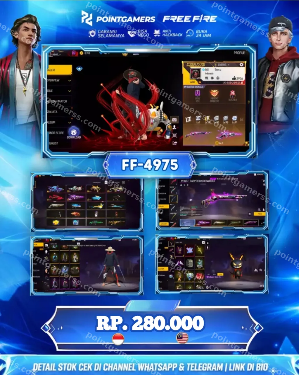 FF-4975 - EVO : 2, MAX :  2, SG 2 :  GURUN TEROMPET METEOR BIRU