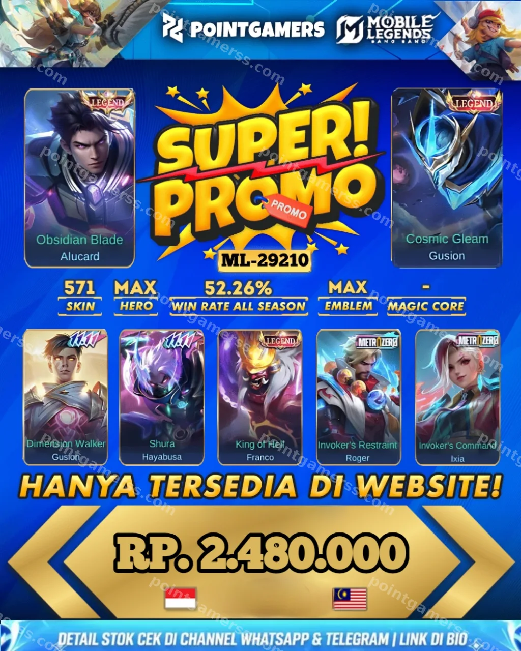 ML-29210 - PROMO ALUCARD LEGEND, GUSION LEGEND