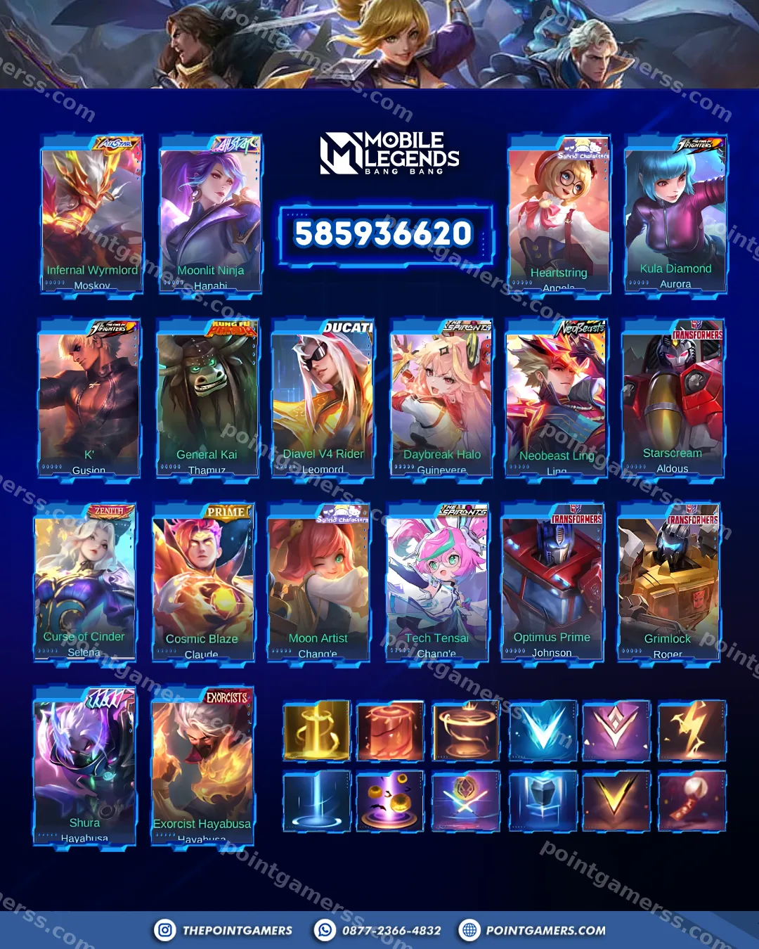 ALUCARD LEGEND, FRANCO LEGEND, JOHNSON LEGEND, LESLEY LEGEND 2