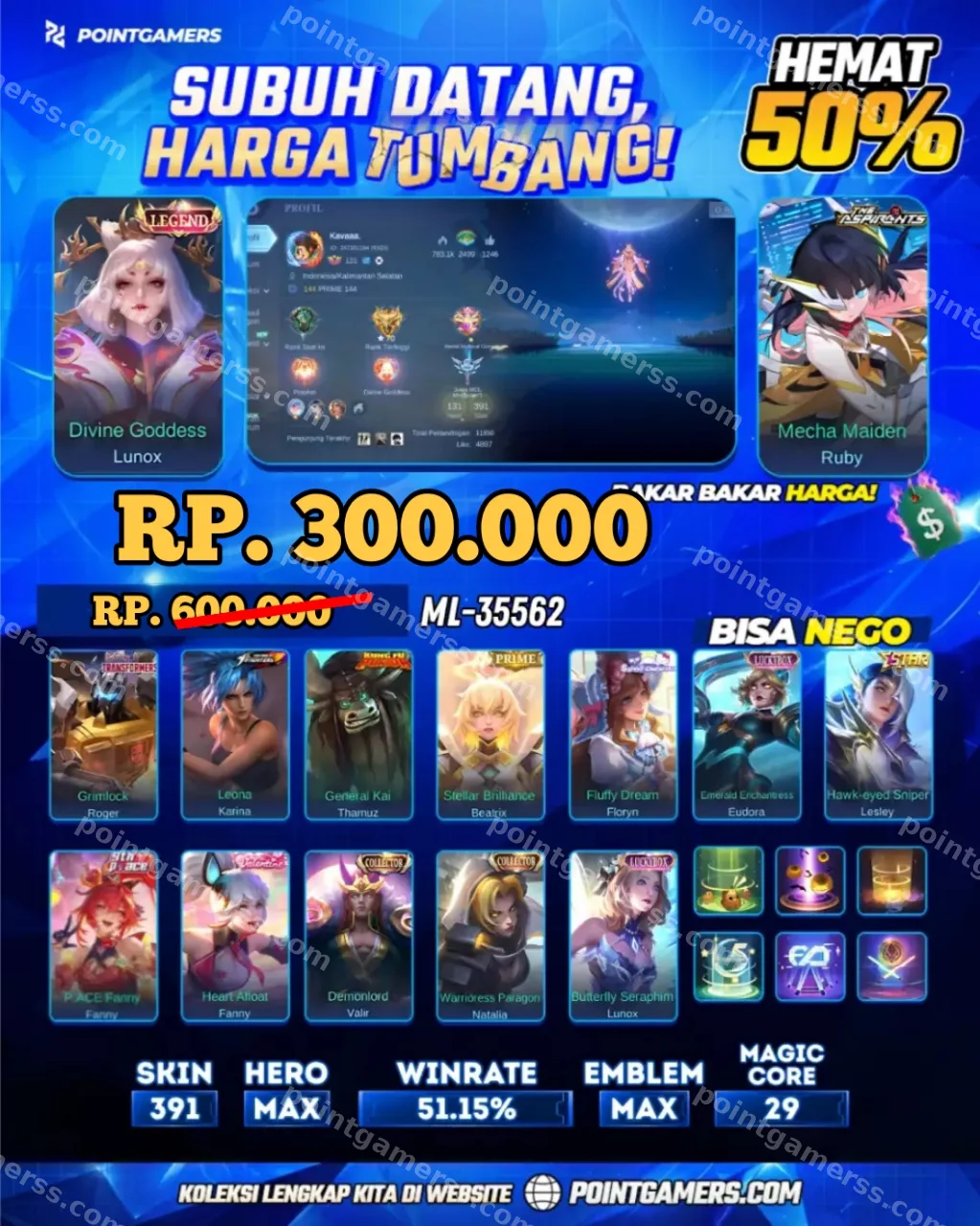 ML-35562 - "LUNOX LEGEND, RUBY ASPIRANTS"