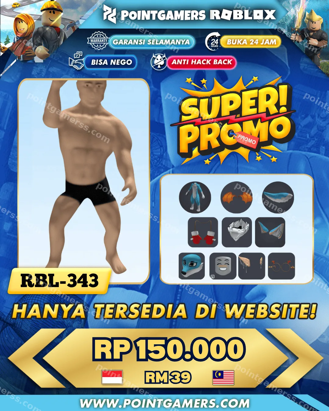 RBL-343 - PROMO CYAN FURSUIT, BLACK SKELLY