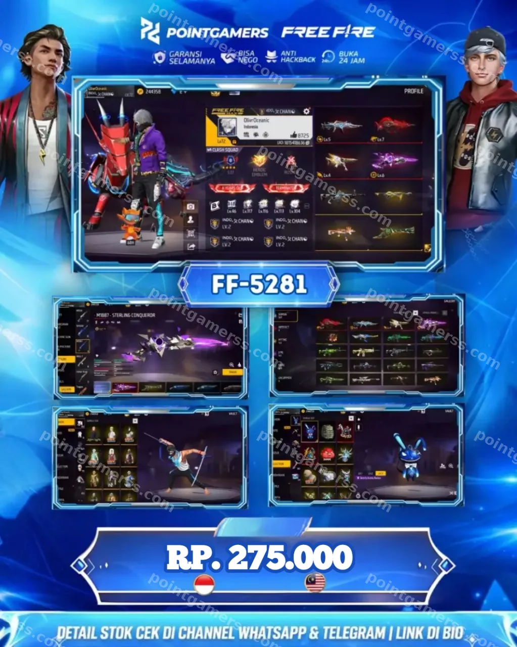 EVO : ADA 4, MAX 1 OTW 2, SG2 : 4 RASA, EVO GURUN MAMBA BUNNY 1