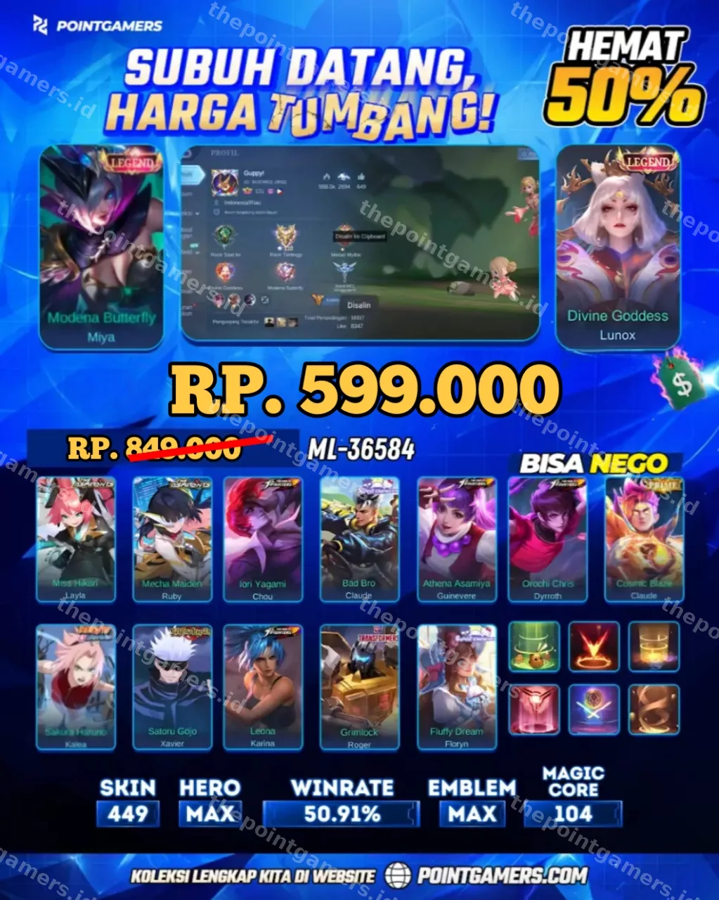 ML-36584 - MIYA LEGEND, LUNOX LEGEND