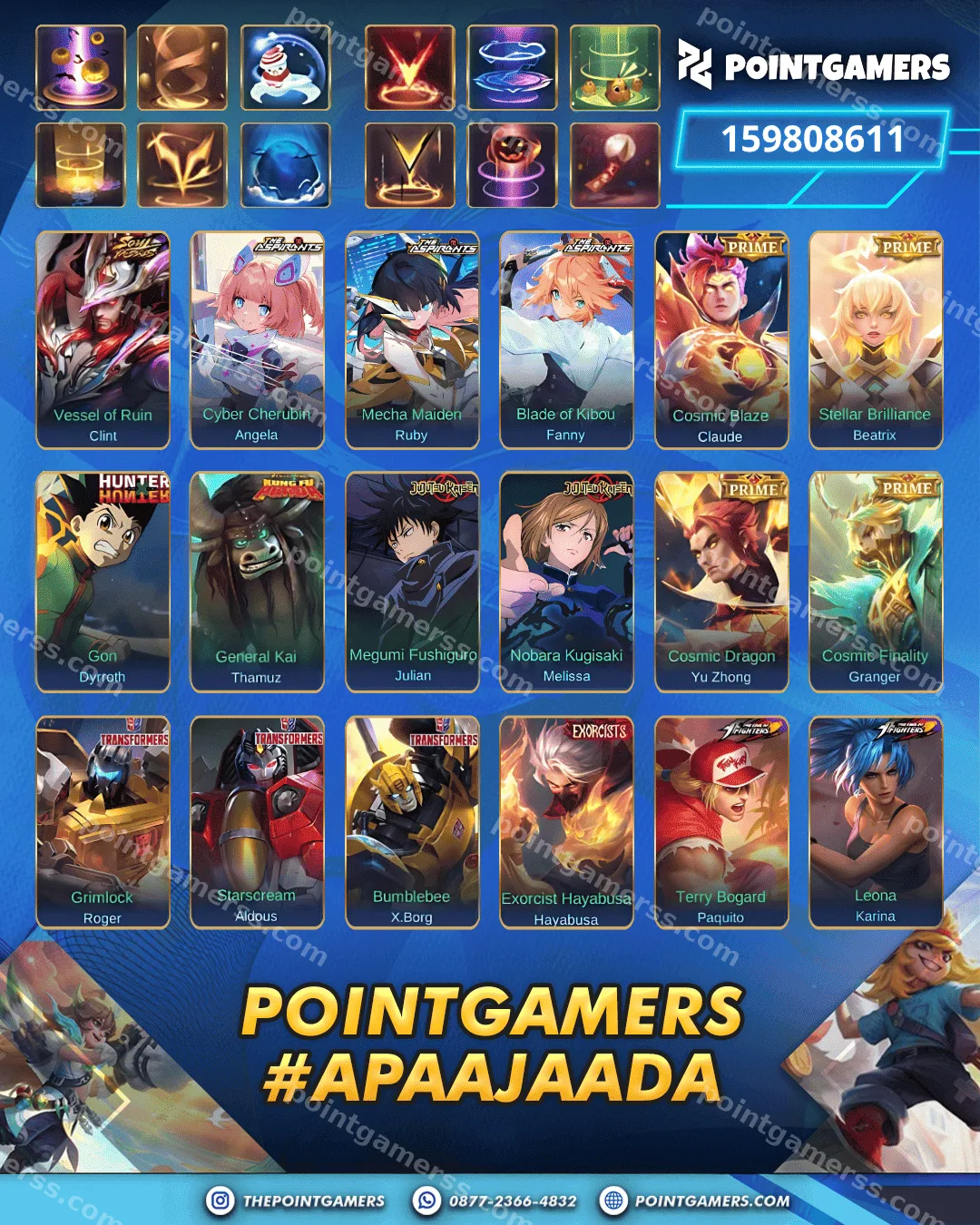 PROMO  FREYA LEGEND, JOHNSON LEGEND, ALUCARD LEGEND, GUSION LEGEND 2
